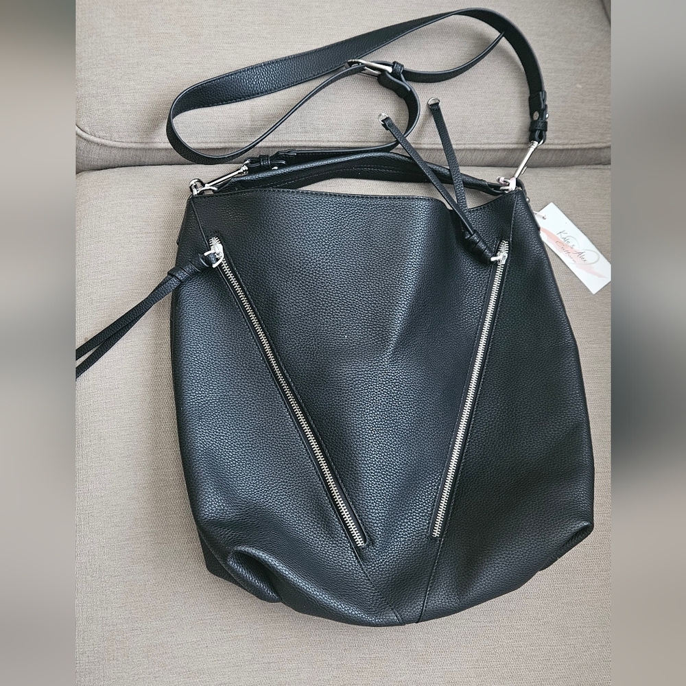 Kate & Alex Black Shoulder Tote Bag Messenger Hobo